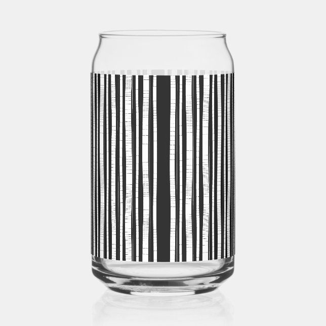 Modern Vertical Stripes Pattern Can Glass (Front)