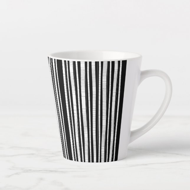 Modern Vertical Stripes Pattern Latte Mug (Right)