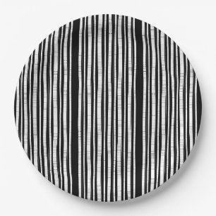 Modern Vertical Stripes Pattern Paper Plate