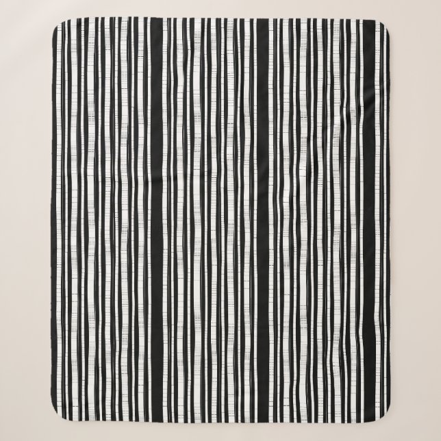 Modern Vertical Stripes Pattern Sherpa Blanket (Front)