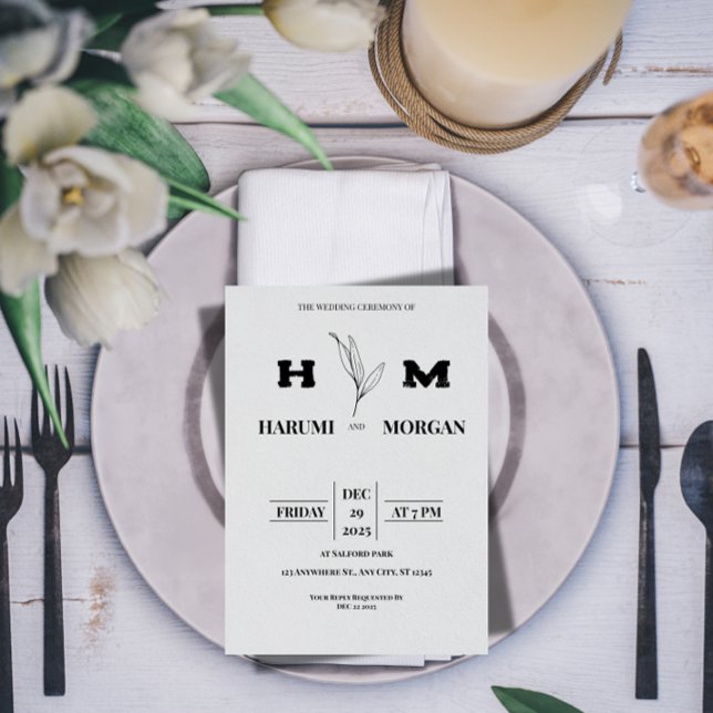 Modern Vertical Wedding Invitation (Créateur téléchargé)