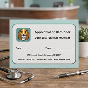Modern Veterinarian Appointment Reminder Cards