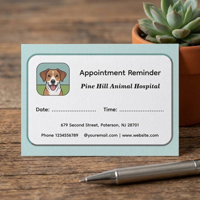 Modern Veterinarian Appointment Reminder Cards (Creator Uploaded)