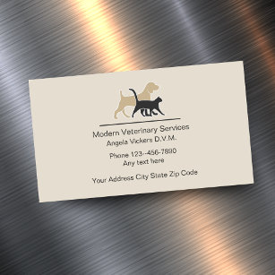 Modern Veterinarian Design Magnetic Business Card