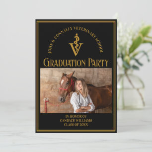 Modern Veterinary School Photo Graduation Party Invitation