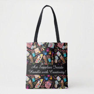modern vibrant art lover personalized tote bag