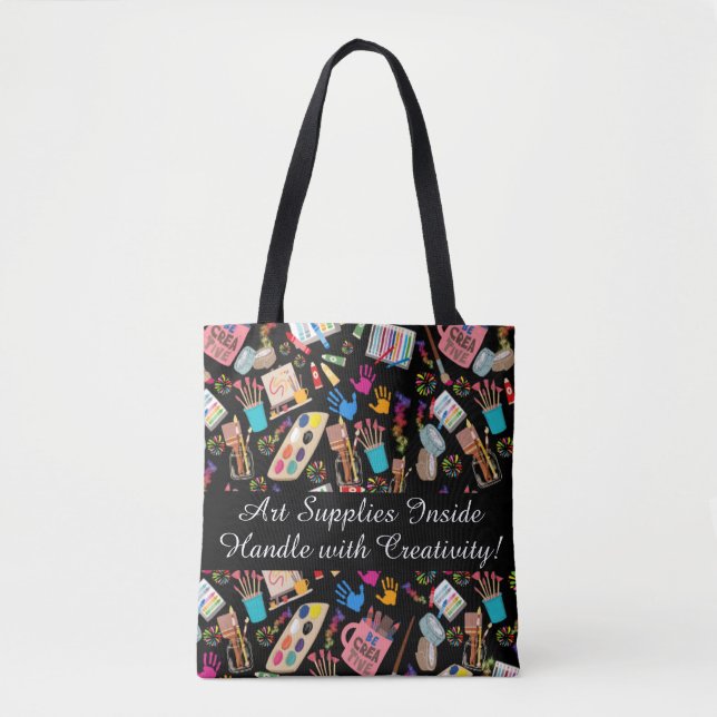 modern vibrant art lover personalized tote bag (Front)