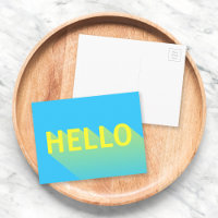 Modern Vibrant Blue and Yellow Hello Typography