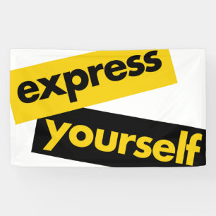Modern, vibrant, bold graphic of Express Yourself Banner