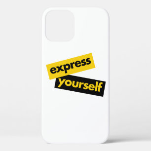 Modern, vibrant, bold graphic of Express Yourself iPhone 12 Case