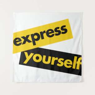 Modern, vibrant, bold graphic of Express Yourself Tapestry