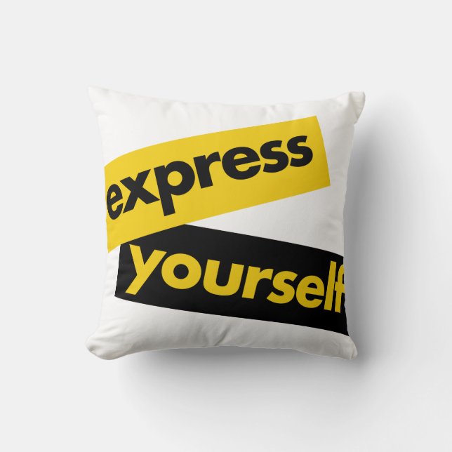 Modern, vibrant, bold graphic of Express Yourself Throw Pillow (Front)