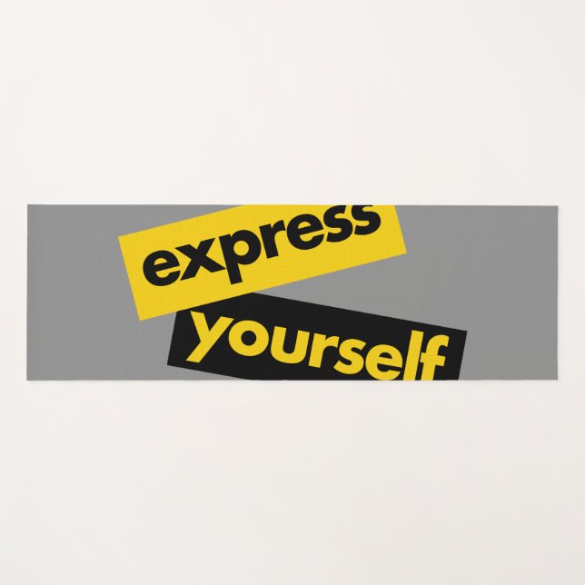 Modern, vibrant, bold graphic of Express Yourself Yoga Mat (Front (Horizontal))