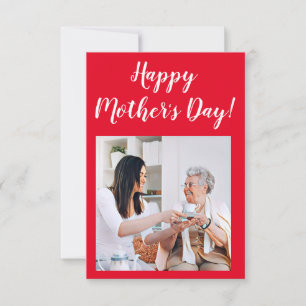 Modern vibrant colour mother photo art thank you card