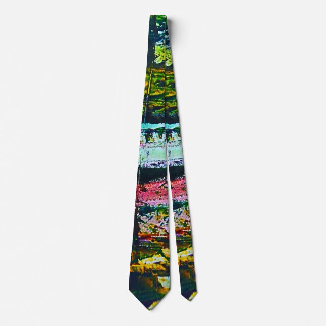 Modern vibrant contemporary colourful abstract art tie (Front)