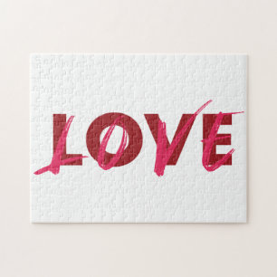 Modern, vibrant, cool, trendy design of Love Jigsaw Puzzle
