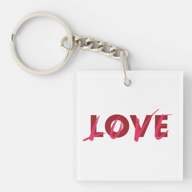 Modern, vibrant, cool, trendy design of Love Keychain (Front)