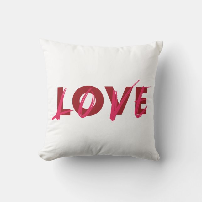 Modern, vibrant, cool, trendy design of Love Throw Pillow (Front)