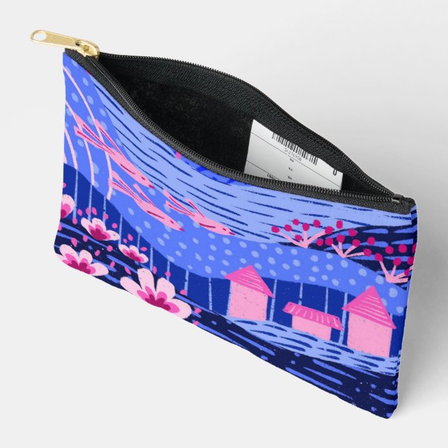 Modern Vibrant Dreamscape Accessory Pouch (Open)