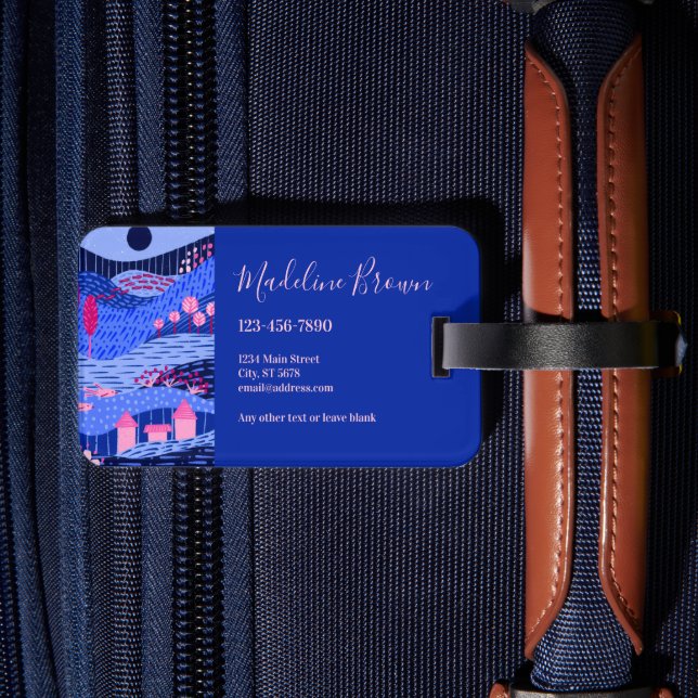 Modern Vibrant Dreamscape Luggage Tag (Back Insitu 2)