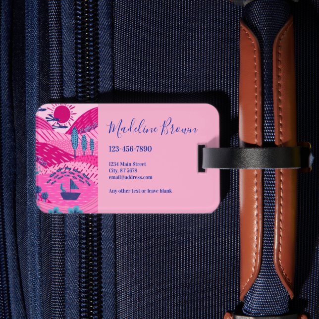 Modern Vibrant Dreamscape Luggage Tag (Back Insitu 2)