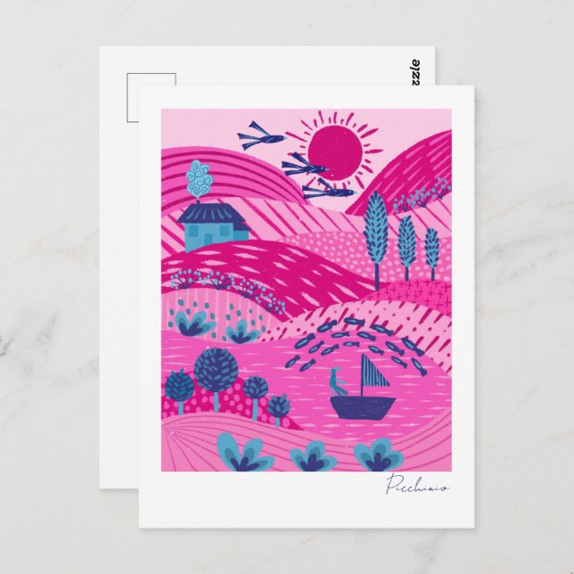 Modern Vibrant Dreamscape Postcard (Front/Back)
