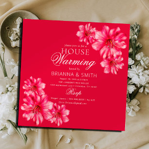 Modern Vibrant Flowers Housewarming  Invitation