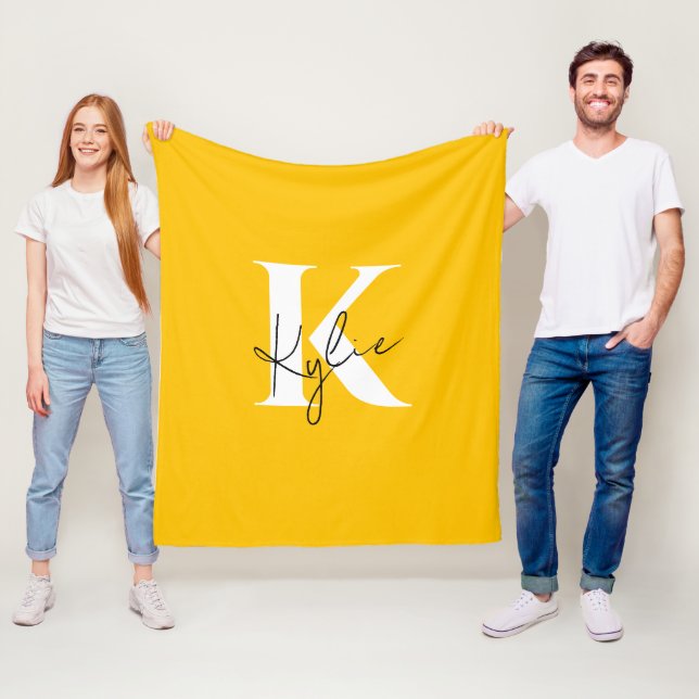 Modern Vibrant Personalized Monogram Name -  Fleece Blanket (In Situ)