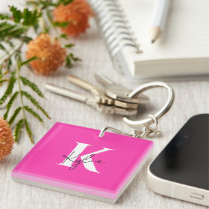 Modern Vibrant Personalized Monogram Name -  Keychain