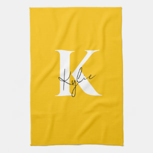 Modern Vibrant Personalized Monogram Name -  Kitchen Towel