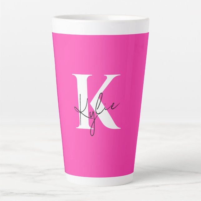 Modern Vibrant Personalized Monogram Name - Latte Mug (Front)