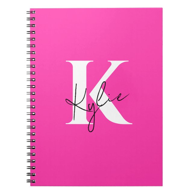 Modern Vibrant Personalized Monogram Name -  Notebook (Front)