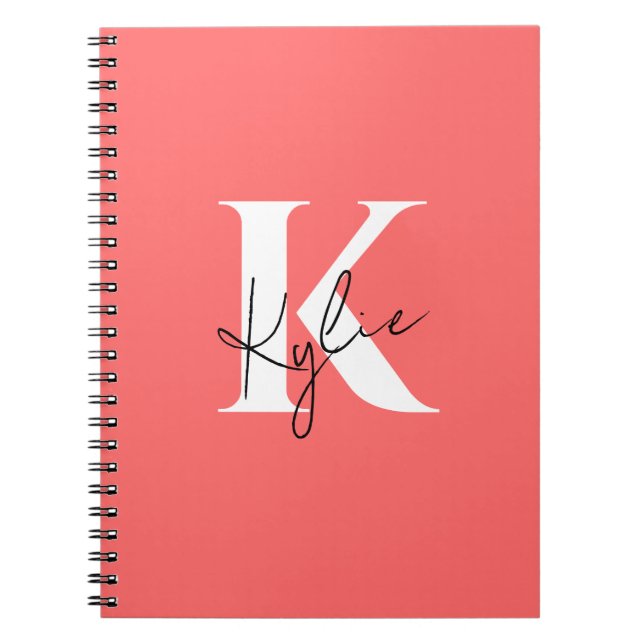 Modern Vibrant Personalized Monogram Name -  Notebook (Front)