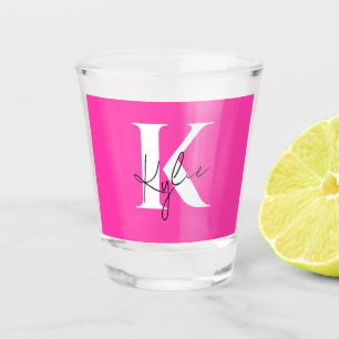 Modern Vibrant Personalized Monogram Name -  Shot Glass
