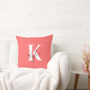Modern Vibrant Personalized Monogram Name -  Throw Pillow