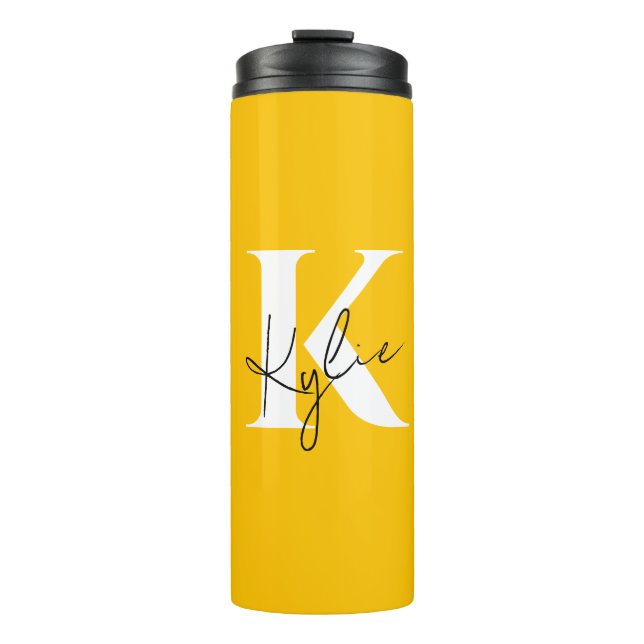 Modern Vibrant Personalized Monogram -  Thermal Tumbler (Front)