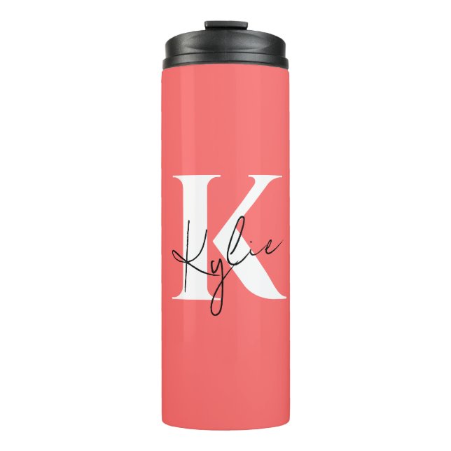 Modern Vibrant Personalized Monogram -  Thermal Tumbler (Front)