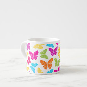 Modern Vibrant Rainbow Butterfly Cute Pattern Espresso Cup
