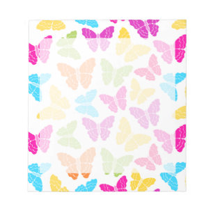 Modern Vibrant Rainbow Butterfly Cute Pattern  Notepad