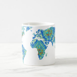 Modern Victorian World Map World Traveller Mug