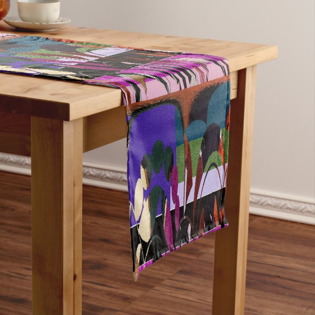 Modern Vine Leaf Floral  Short Table Runner (In Situ)