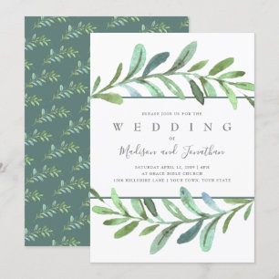 Modern Vines Botanical Wedding Invitation