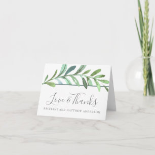 Modern Vines Botanical Wedding Thank You Card