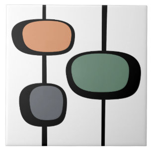Modern vintage 1950s Mid century design Abstract Tile