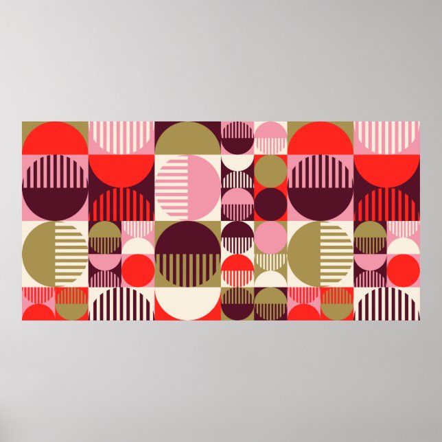 Modern vintage abstract seamless geometric pattern poster (Front)
