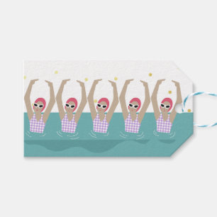 Modern Vintage Artistic Swimmers Synchro Swimming  Gift Tags