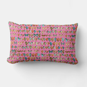 Modern Vintage Assorted Butterfly Pattern Lumbar Pillow