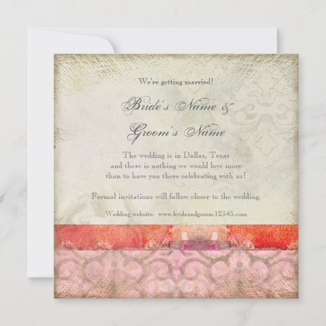Modern Vintage Baroque Swirls, Save the Date (Front)