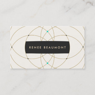 Modern Vintage Beaded Gold Wire Designer Business Card