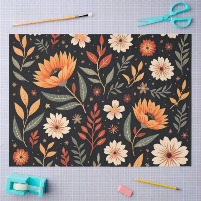 Modern Vintage Beautiful Floral Collection Tissue Paper (Craft)